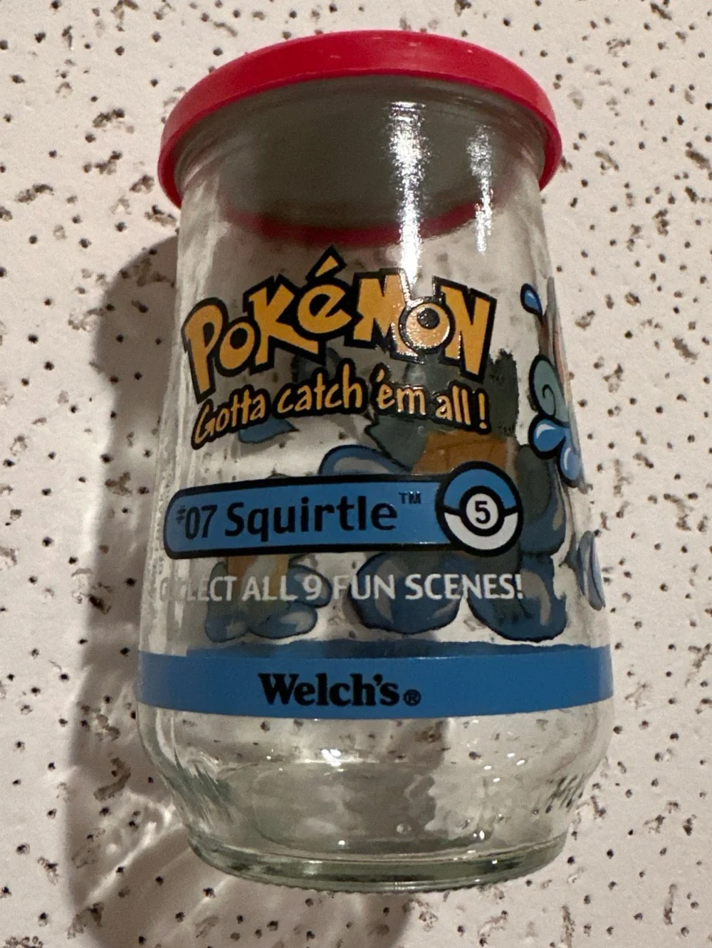 Vintage Welch's Pokémon Squirtle-Themed Red Lid Jar #7